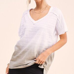 Peony White Dip-Dye Top